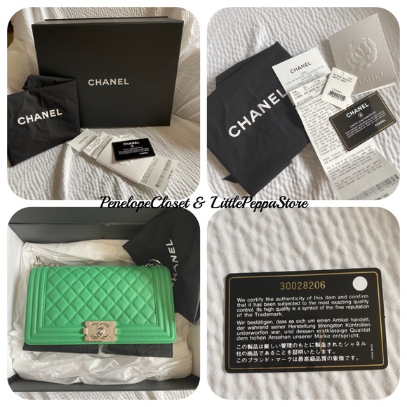 NEW 100% AUTHENTIC BOY CHANEL MEDIUM HANDBAG IN GREEN - Picture 7 of 8